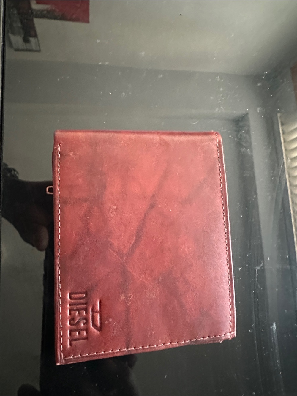 Diesel Men's Burgundy Vintage Hand Crafted Genuine Leather Wallet